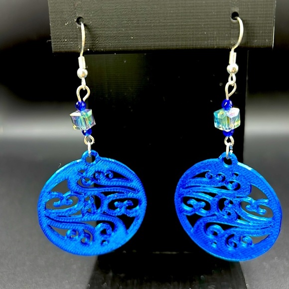Round Geometric Earrings - Picture 3 of 6